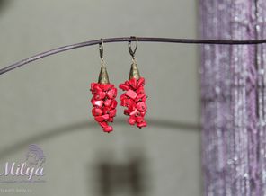 Серьги "Карен" с кораллами.