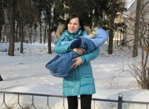 наша первая зима, Мишке 4 дня