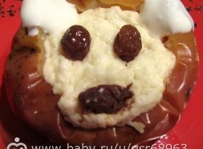 Яблочный мишка (десерт для малышей)