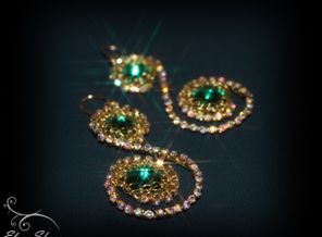 Серьги ( Проволока Ювелирная, Сваровски)