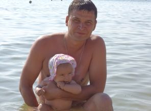 с любимым папочкой на Азовском море)))