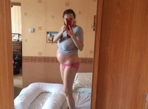 26 недель, у бабушки в гостях)) набираем вес))