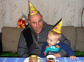 с дедушкой в свой день рожденья!!!