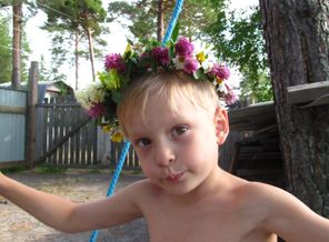 На даче