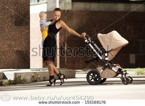 stock-photo-trendy-modern-mother-on-a-city-street-with-a-pram-young-mother-walks-with-a-child-in-the-city-155169176